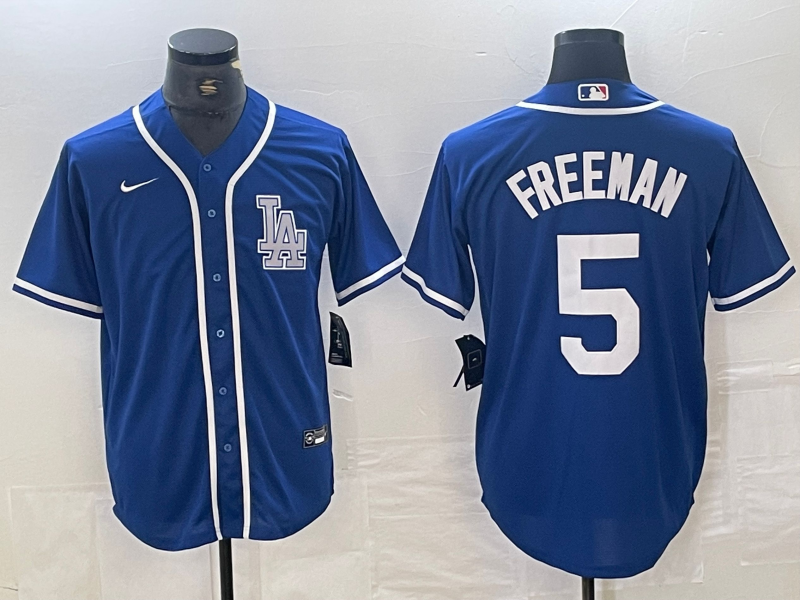 Men's Los Angeles Dodgers Freddie Freeman #5 Blue Limited Player Jersey1 baseball jersey product view 1