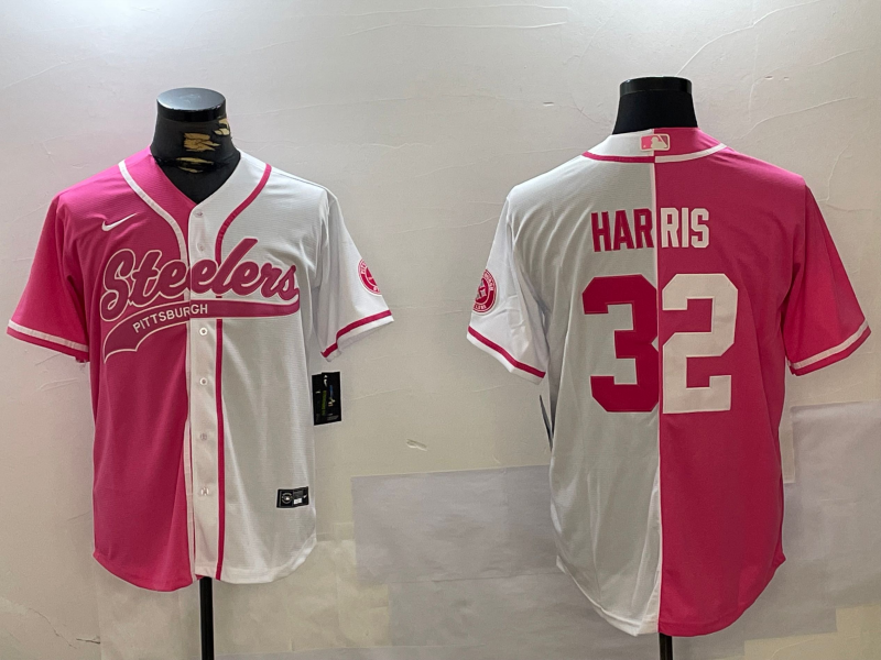 Men's Pittsburgh Steelers Franco Harris #32 Pink/White Game Jersey1 football jersey product view 1