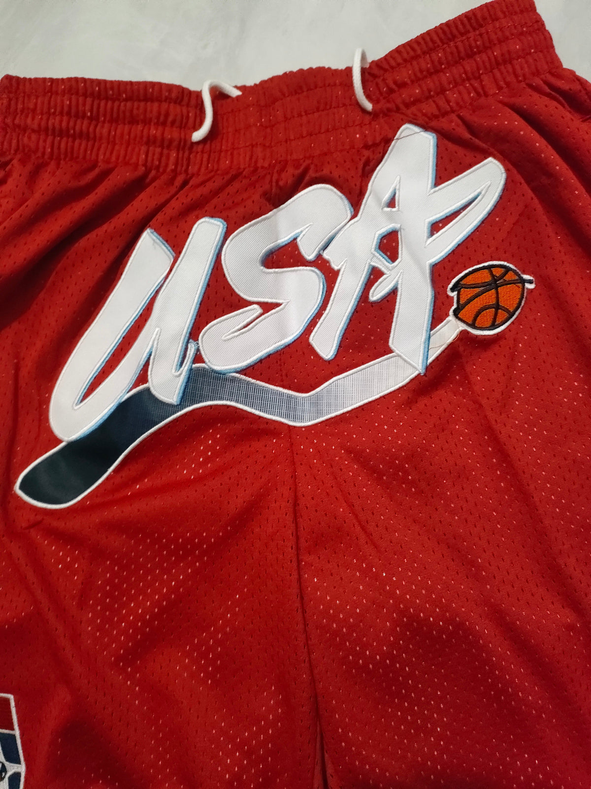 JUST DON USA TEAM Olympic Red Pocket Shorts sports jersey product view 3