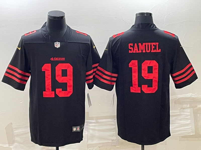 Men's San Francisco 49ers Deebo Samuel #19 Black Player Jersey1 football jersey product view 1