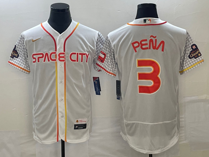 Men's Houston Astros Jeremy Pena #3 White City Connect Replica Player Jersey baseball jersey product view 1