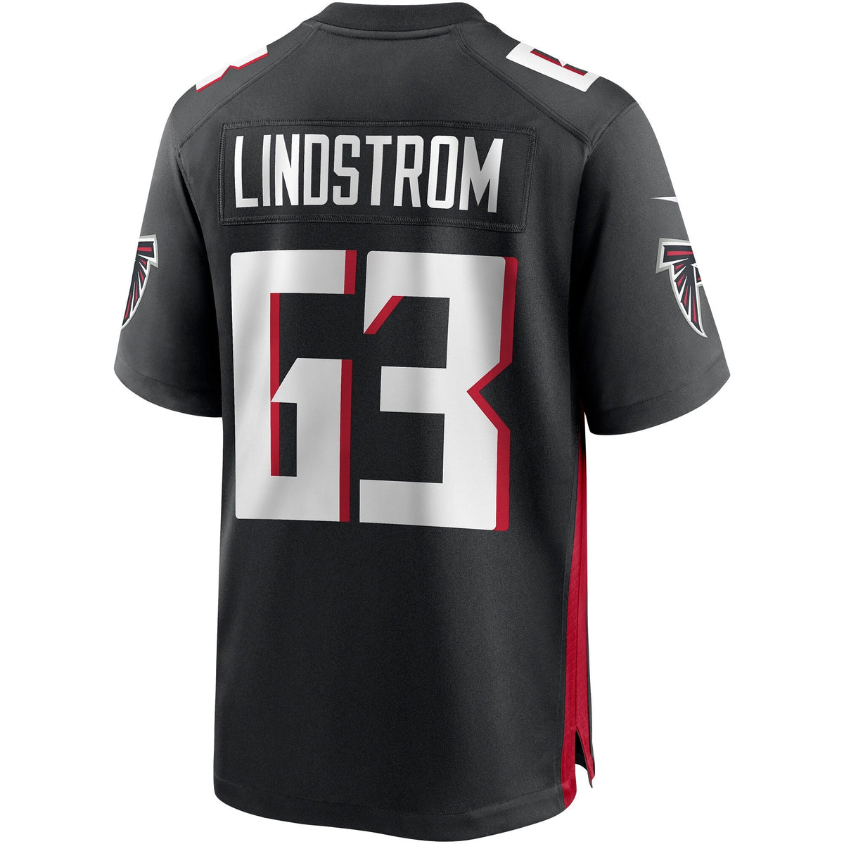 Chris Lindstrom Atlanta Falcons Nike Game Jersey - Black football jersey product view 3