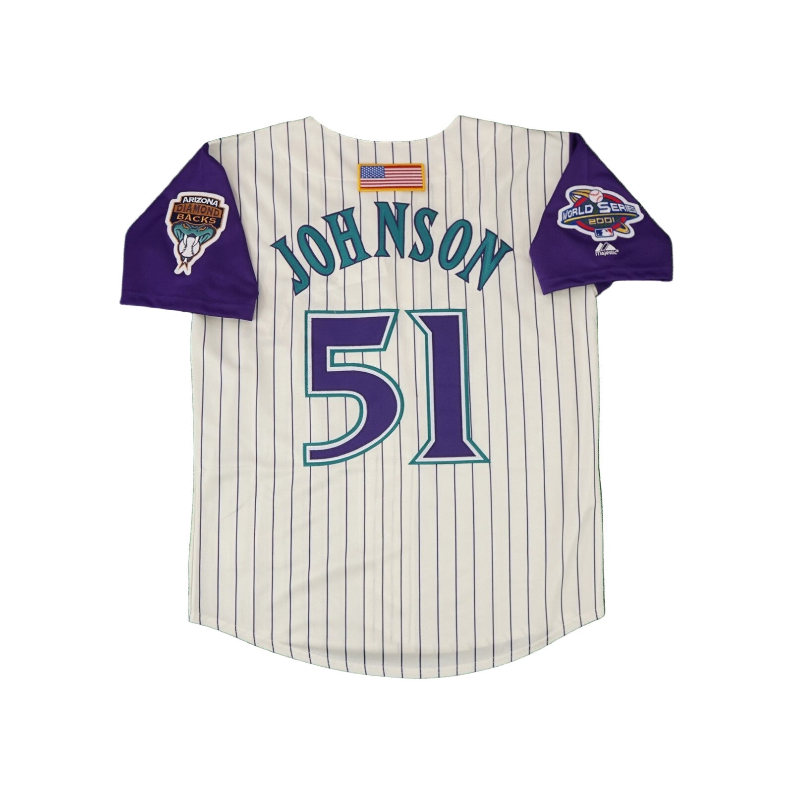 Randy Johnson 2001 Arizona Diamondbacks Alternate World Series Jersey - Ivory baseball jersey product view 2