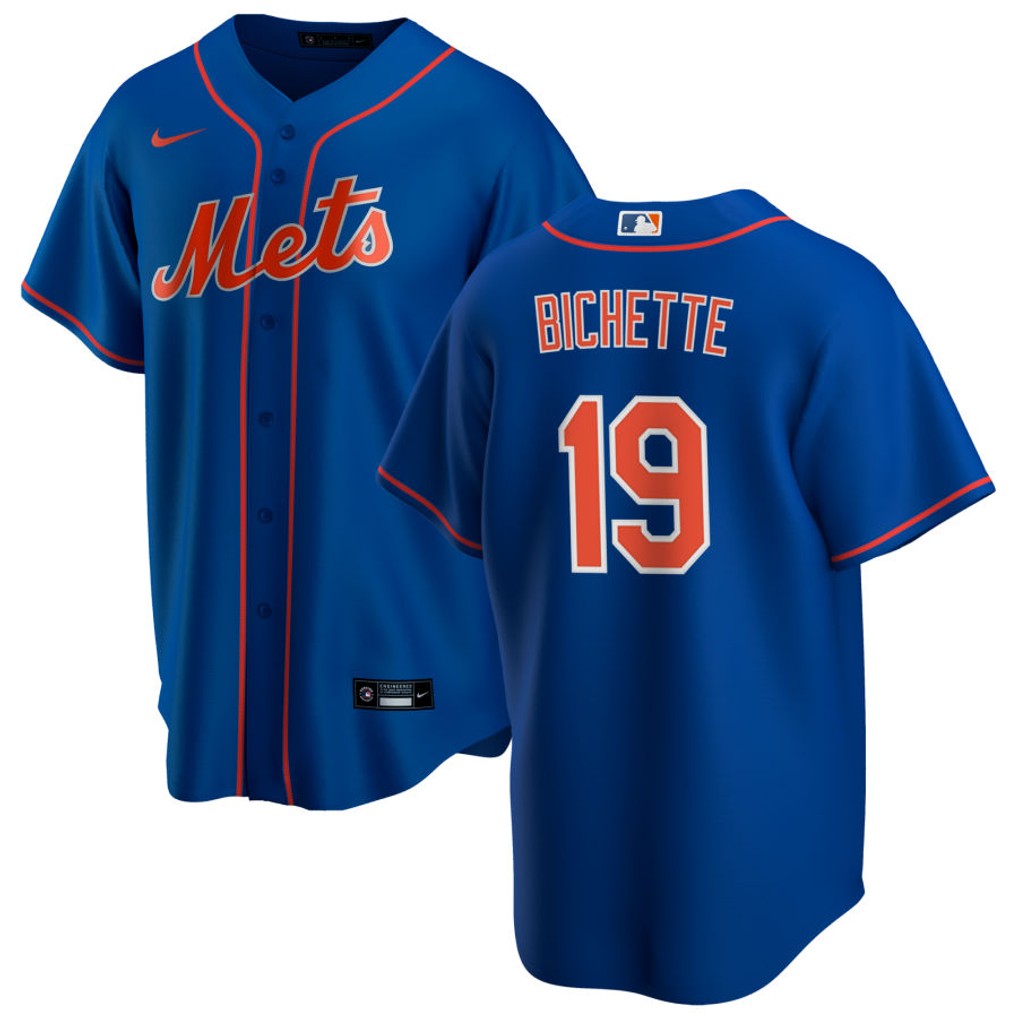 Bo Bichette New York Mets Jersey - Blue baseball jersey product view 1