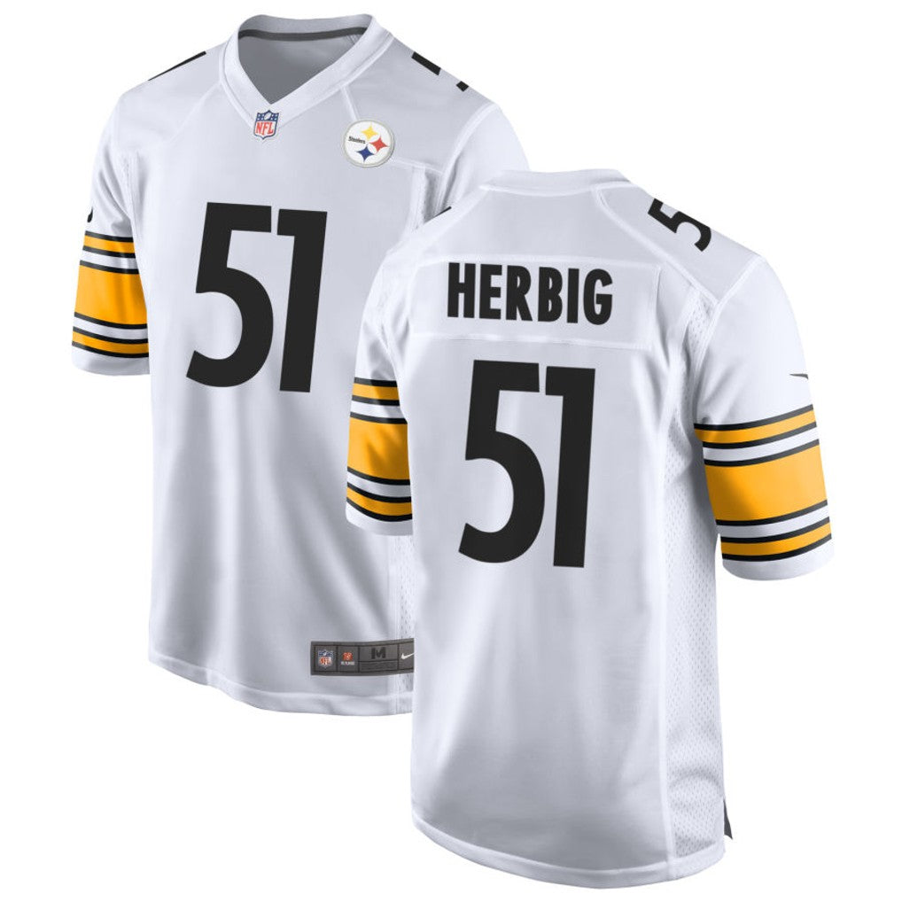 Nick Herbig Pittsburgh Steelers Jersey - White football jersey product view 1