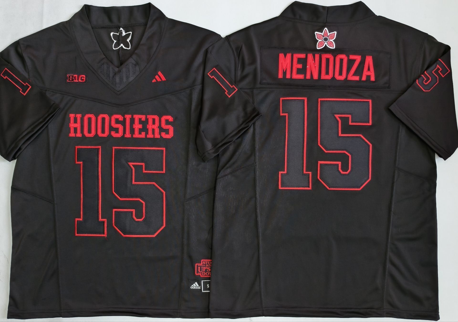 Fernando Mendoza Indiana Hoosiers Black Out Jersey - Black sports jersey product view 1