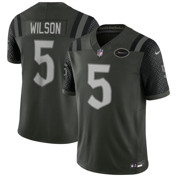 Garrett Wilson New York Jets 2025 Rivalries Collection Jersey - Gotham Green football jersey product view 1