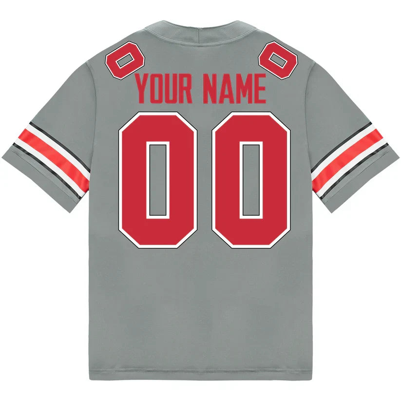 Custom Ohio States Buckeyes Jersey - Grey sports jersey product view 1