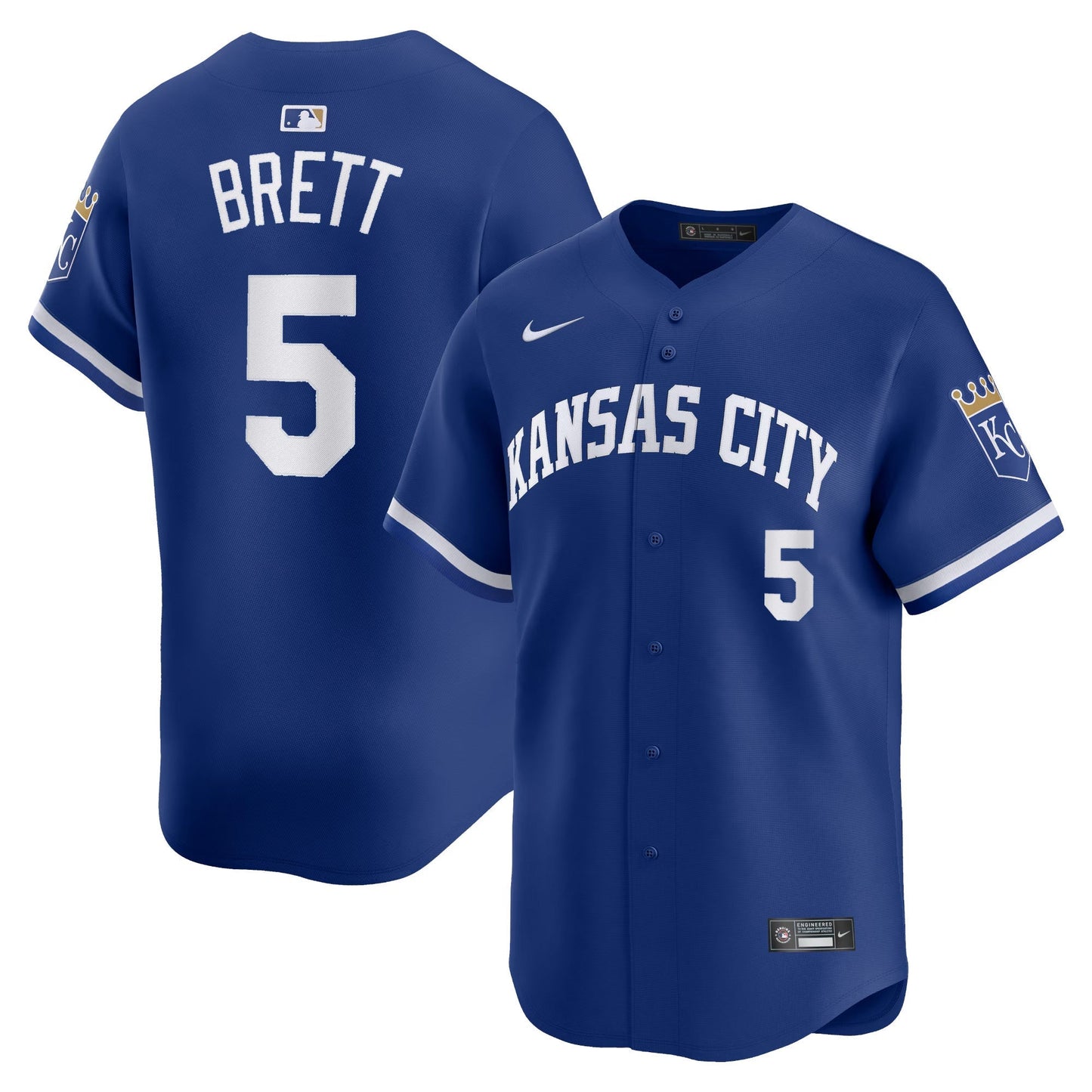 George Brett Kansas City Royals Alternate Jersey - Royal Blue baseball jersey product view 1