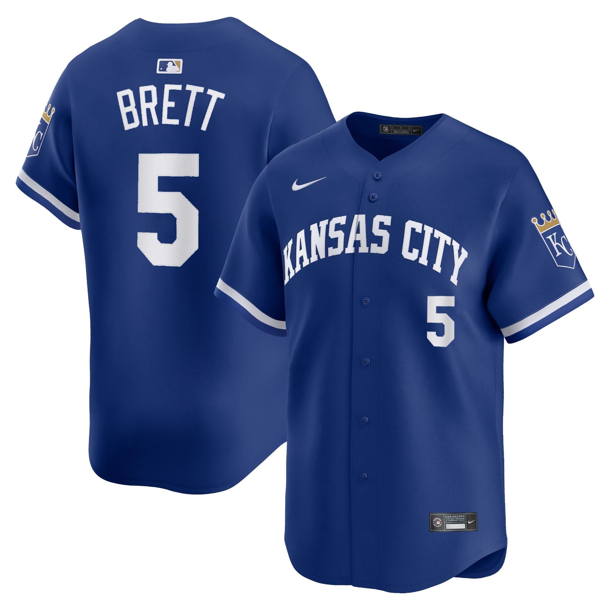 George Brett Kansas City Royals Alternate Jersey - Royal Blue baseball jersey product view 1