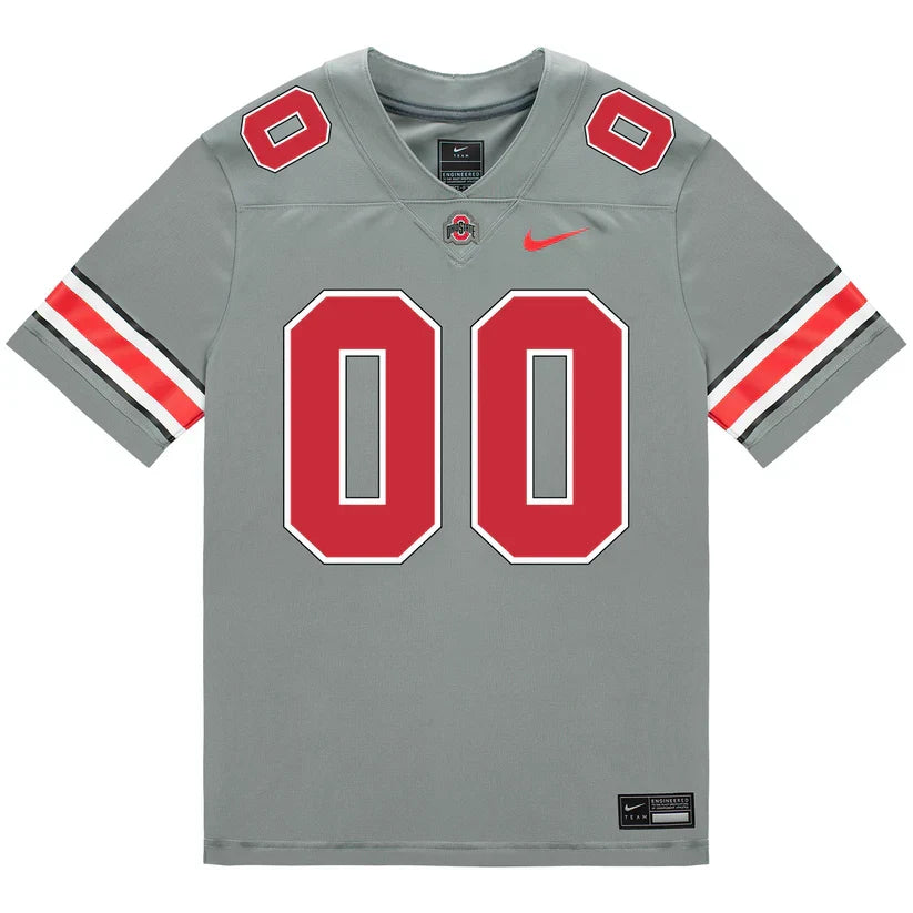 Custom Ohio States Buckeyes Jersey - Grey sports jersey product view 2