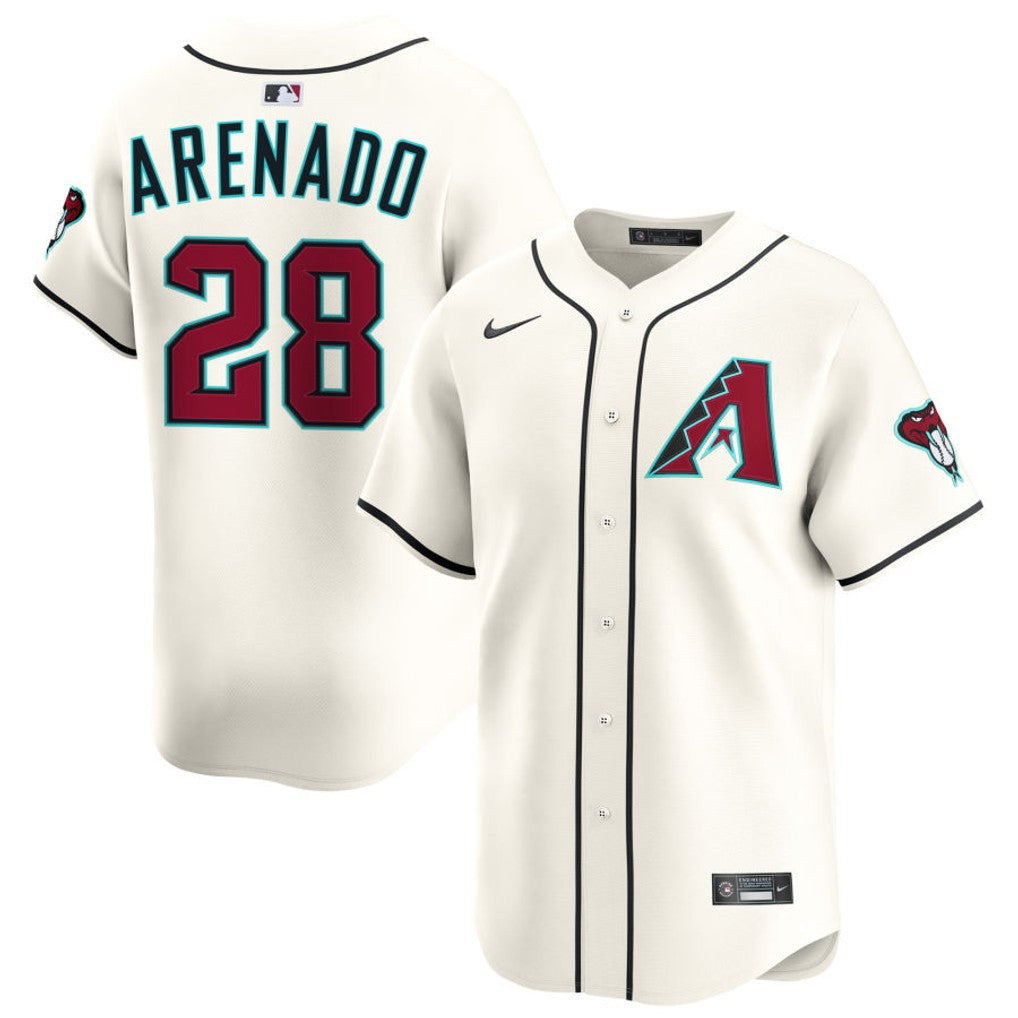 Nolan Arenado Arizona Diamondbacks Home Jersey – Cream baseball jersey product view 1