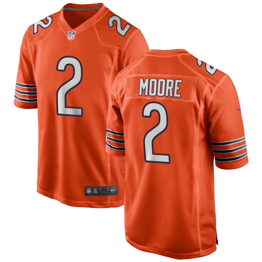 DJ Moore Chicago Bears Jersey - Orange football jersey product view 1