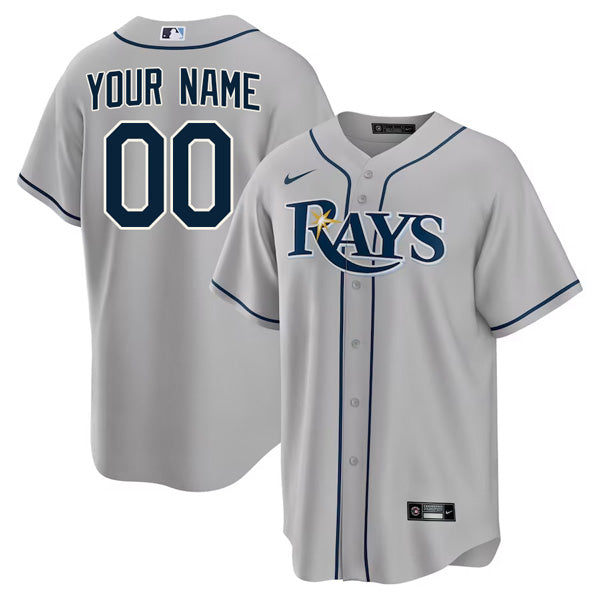 Custom Tampa Bay Rays Devil Rays Jersey - Gray baseball jersey product view 1