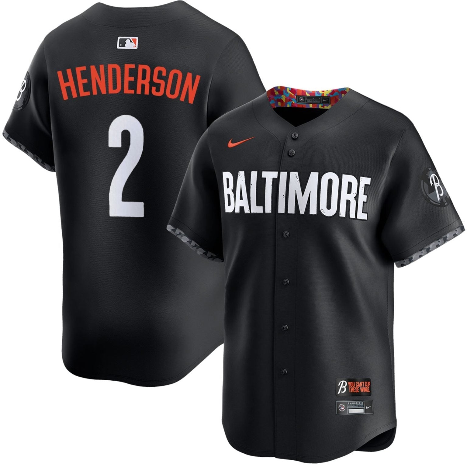 Gunnar Henderson Baltimore Orioles City Connect Jersey - Black baseball jersey product view 1