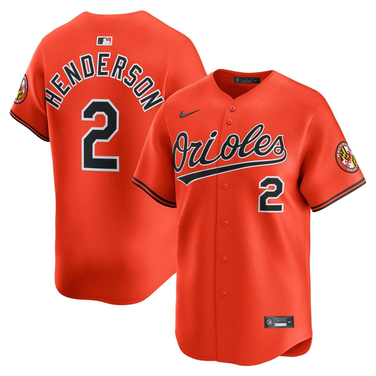 Gunnar Henderson Baltimore Orioles Alternate Limited Jersey - Orange baseball jersey product view 1
