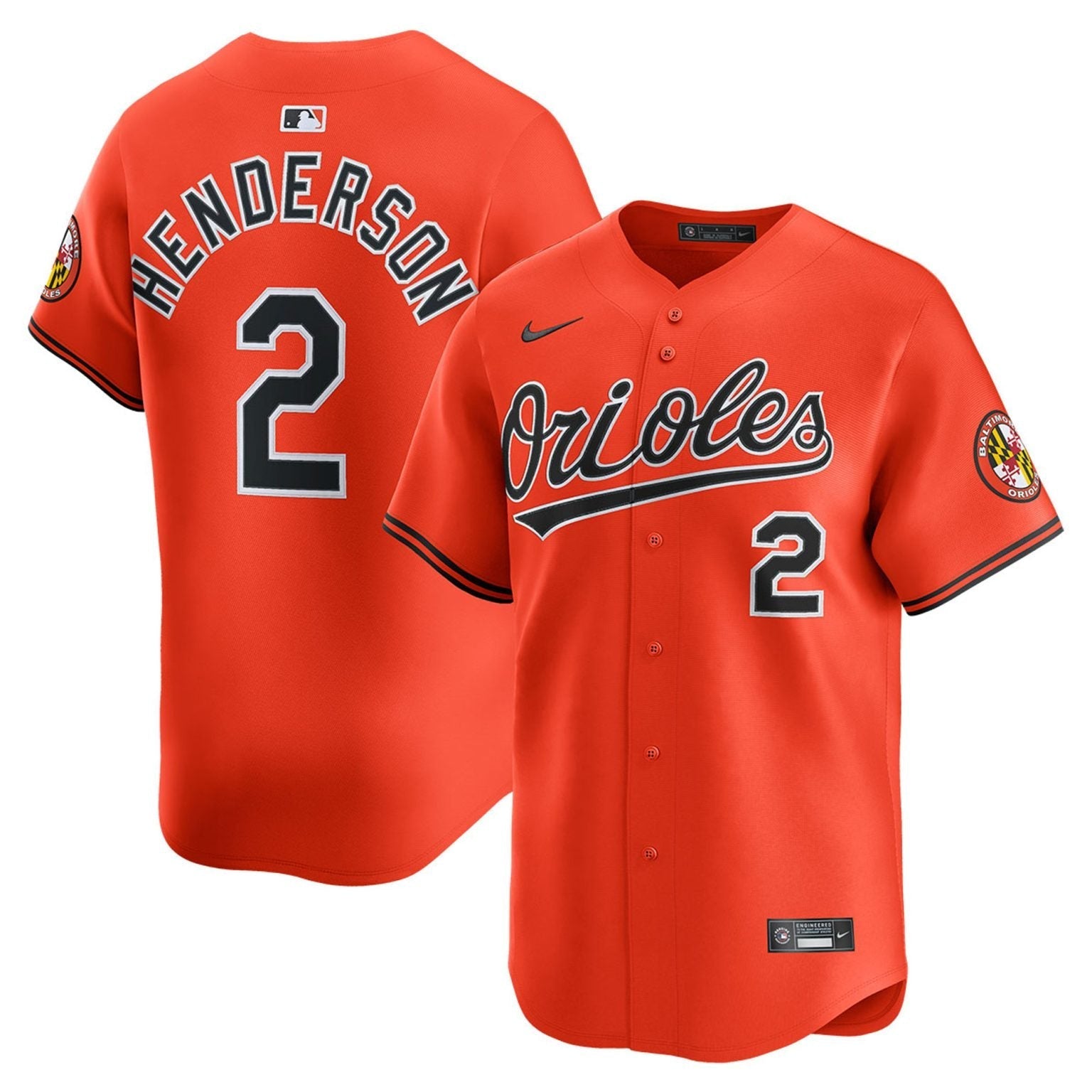 Gunnar Henderson Baltimore Orioles Alternate Limited Jersey - Orange baseball jersey product view 1