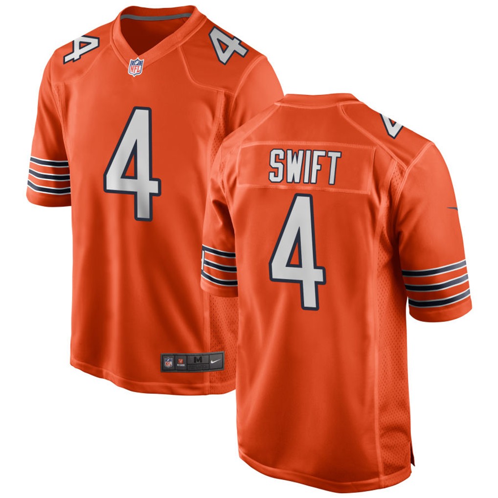 D'Andre Swift Chicago Bears Jersey - Orange football jersey product view 1