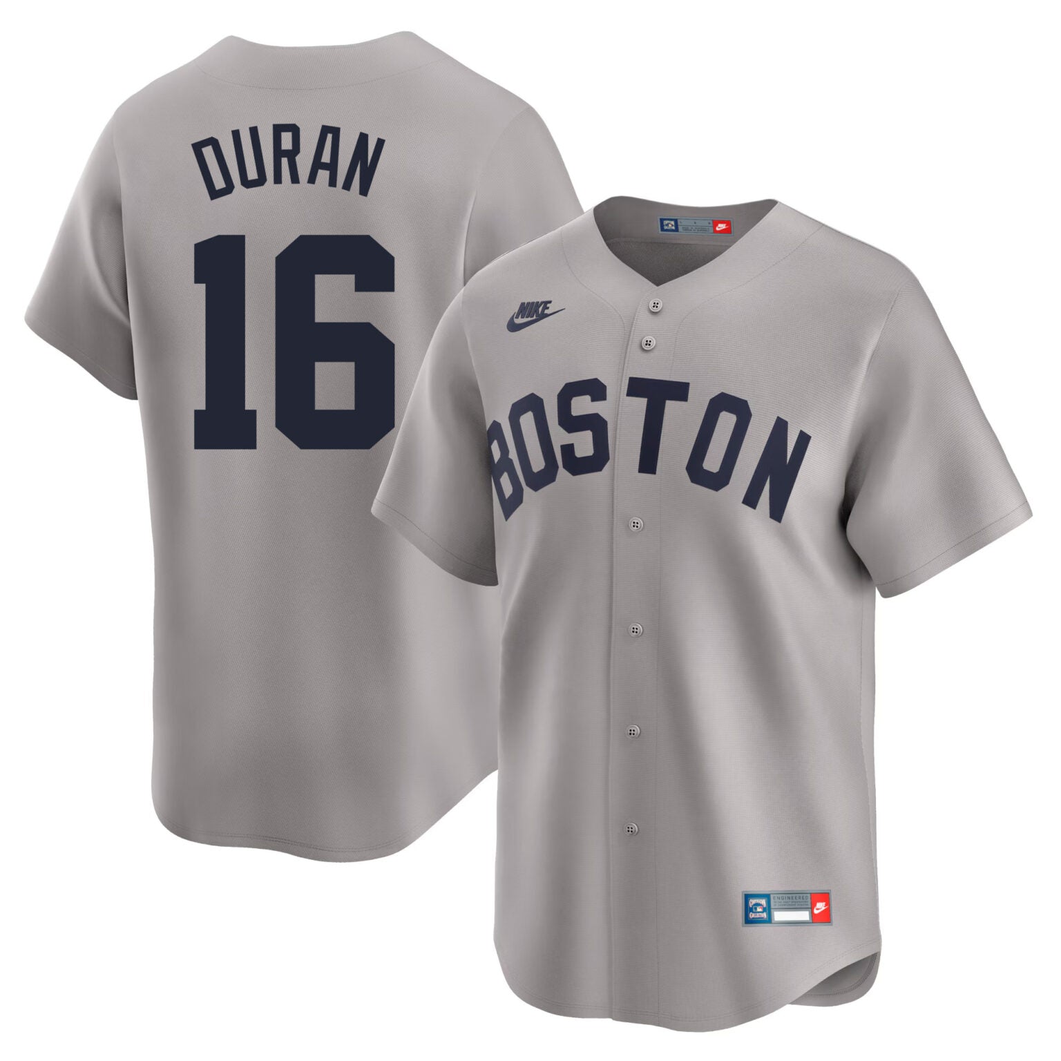 Jarren Duran Boston Red Sox Throwback Limited Jersey – Gray baseball jersey product view 1