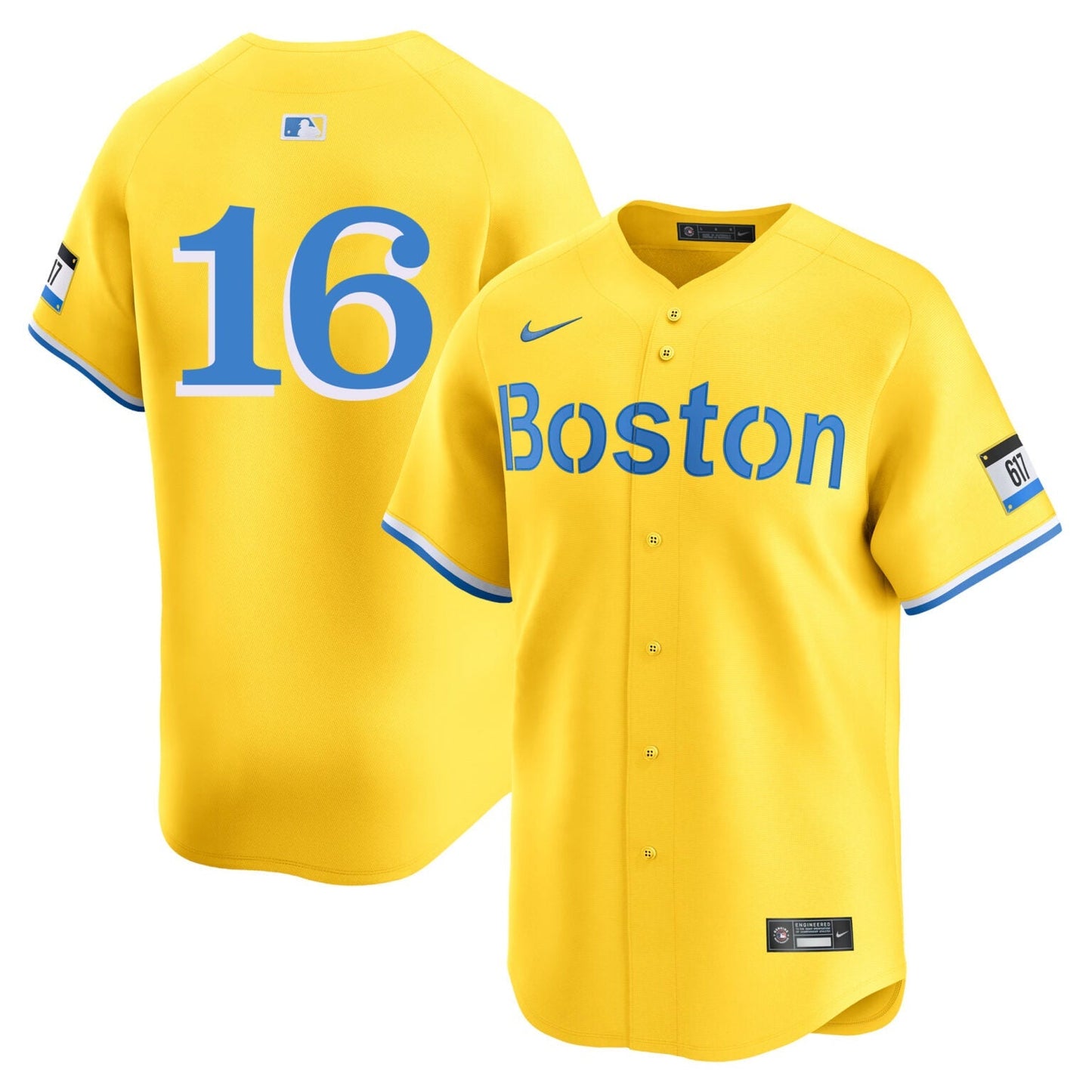 Jarren Duran Boston Red Sox City Connect Limited Jersey – Gold baseball jersey product view 1
