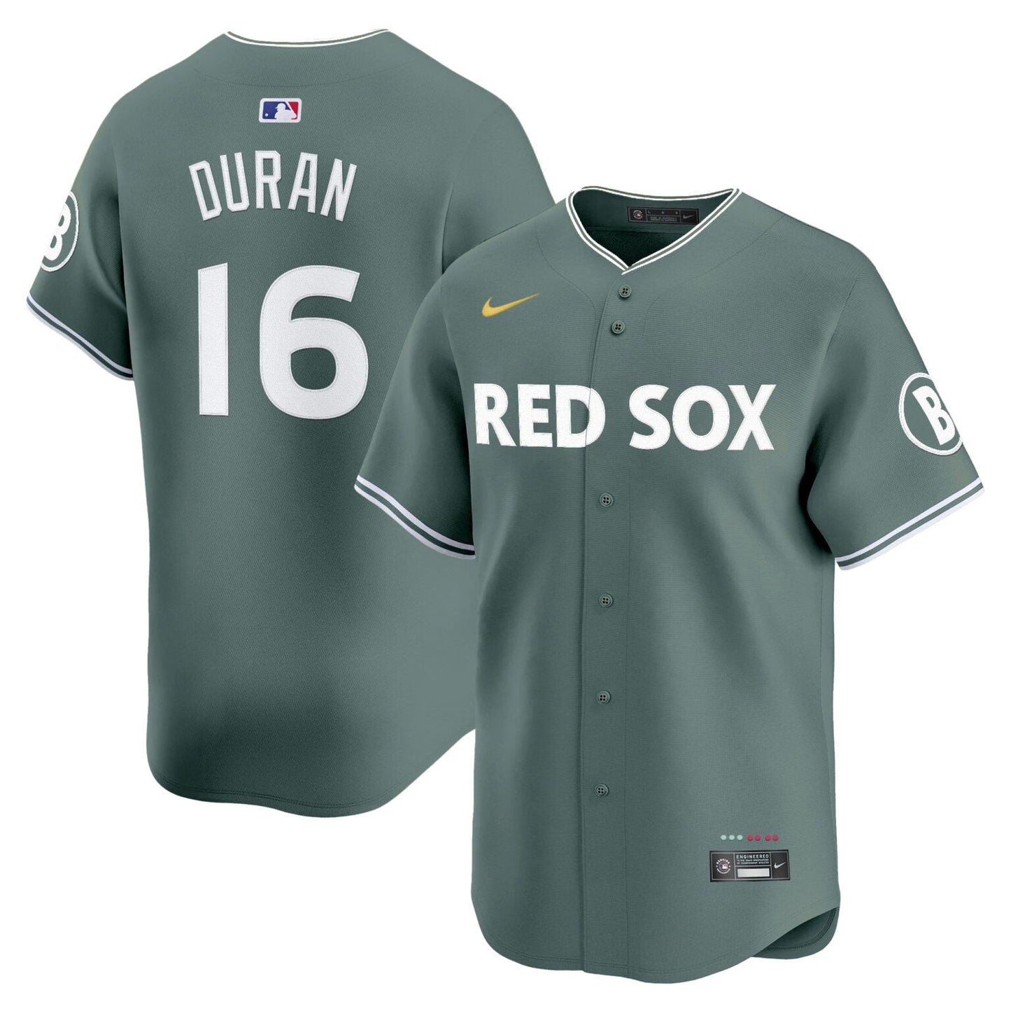 Jarren Duran Boston Red Sox City Connect Theme Jersey – Green baseball jersey product view 1