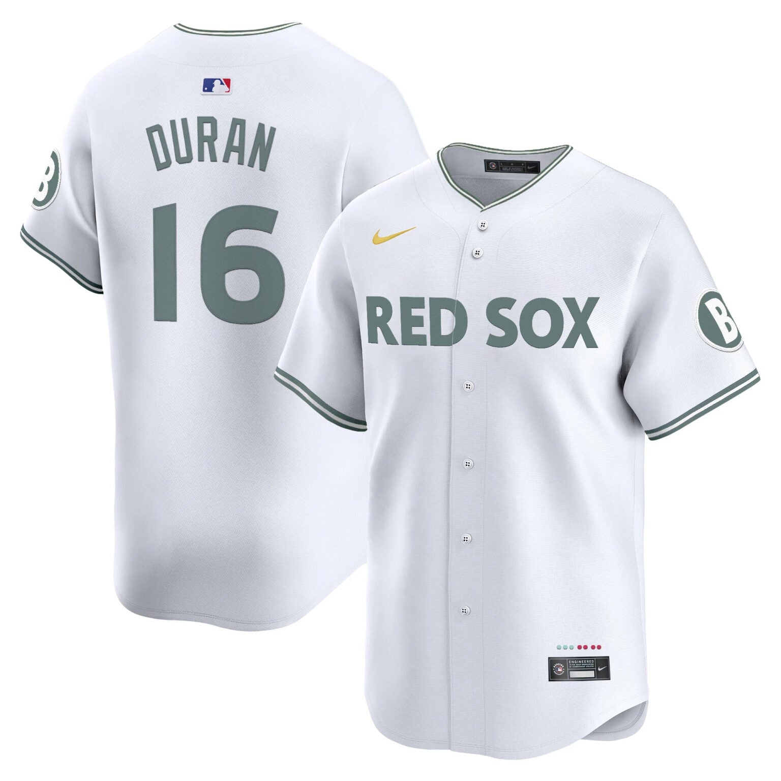 Jarren Duran Boston Red Sox City Connect Theme Jersey – White baseball jersey product view 1