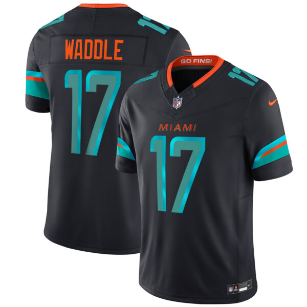 Jaylen Waddle Miami Dolphins 2025 Rivalries Collection Game Jersey - Pitch Blue football jersey product view 1