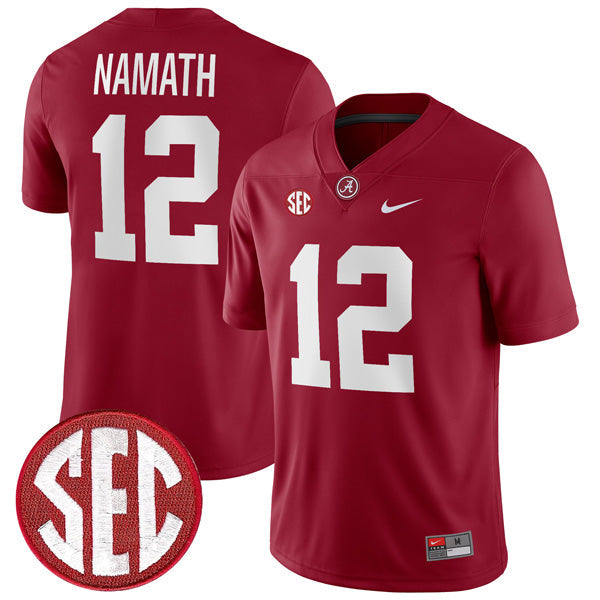 Joe Namath Alabama Crimson Tide Jersey - Crimson sports jersey product view 1