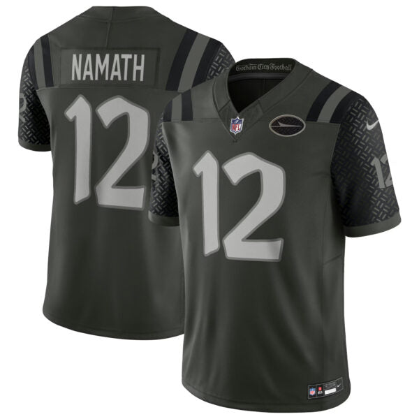 Joe Namath New York Jets 2025 Rivalries Collection Jersey - Gotham Green football jersey product view 1