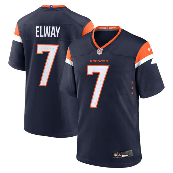John Elway Denver Broncos Alternate Jersey - Navy football jersey product view 1