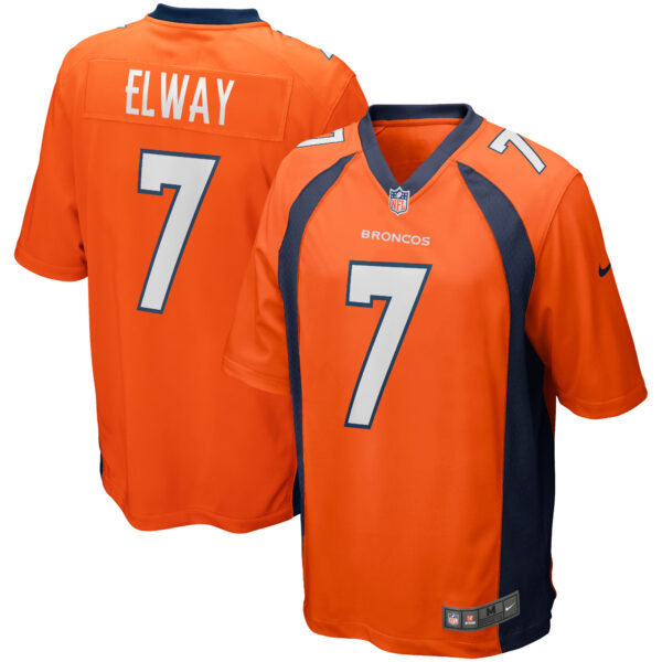 John Elway Denver Broncos Jersey - Orange football jersey product view 1