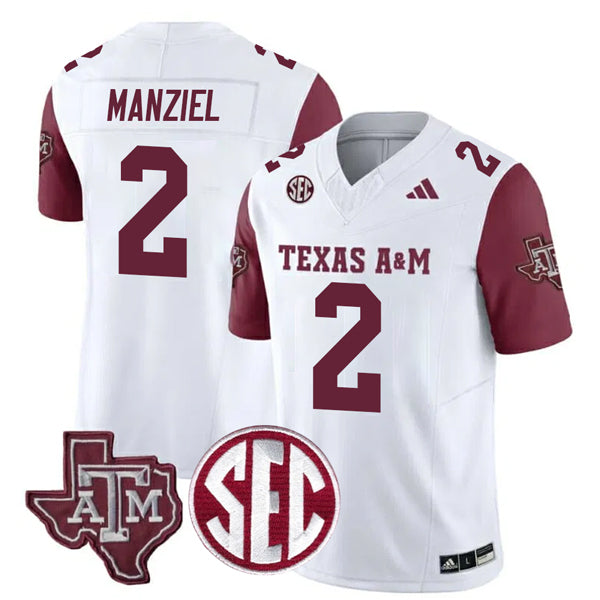Johnny Manziel Texas A&M Aggies Football Alternate Jersey – White football jersey product view 1