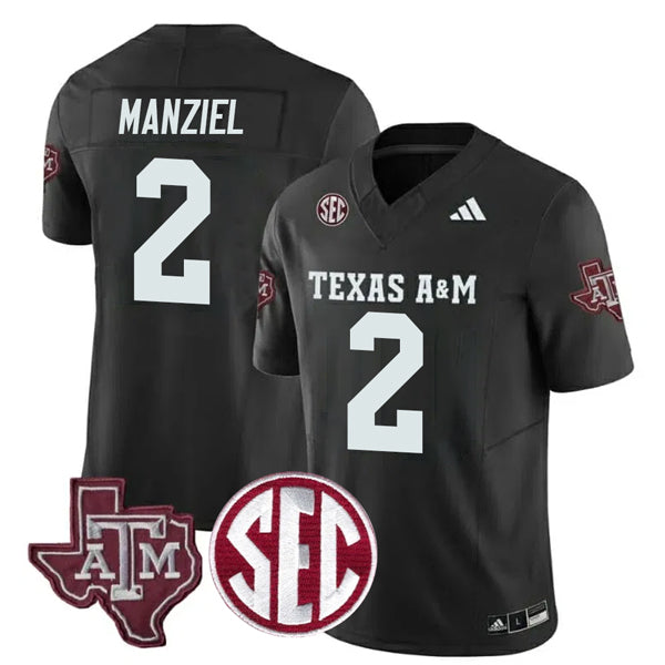 Johnny Manziel Texas A&M Aggies Football Alternate Jersey – Black football jersey product view 1