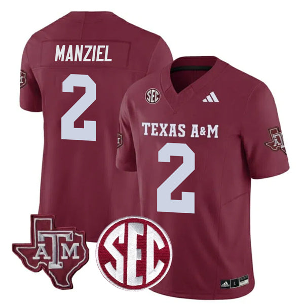 Johnny Manziel Texas A&M Aggies Football Home Jersey – Maroon football jersey product view 1