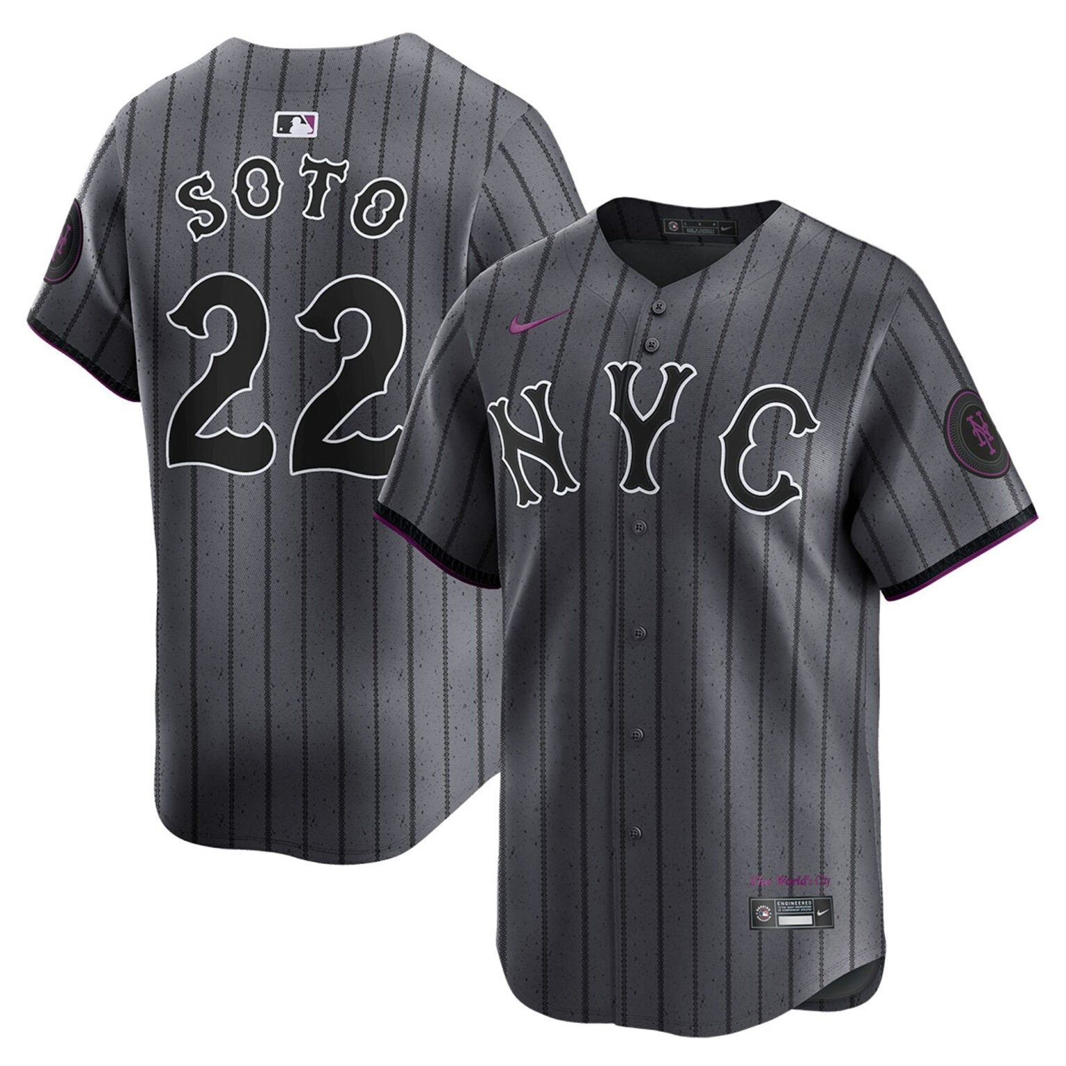 Juan Soto New York Mets Dark City Connect Limited Jersey – Gray baseball jersey product view 1