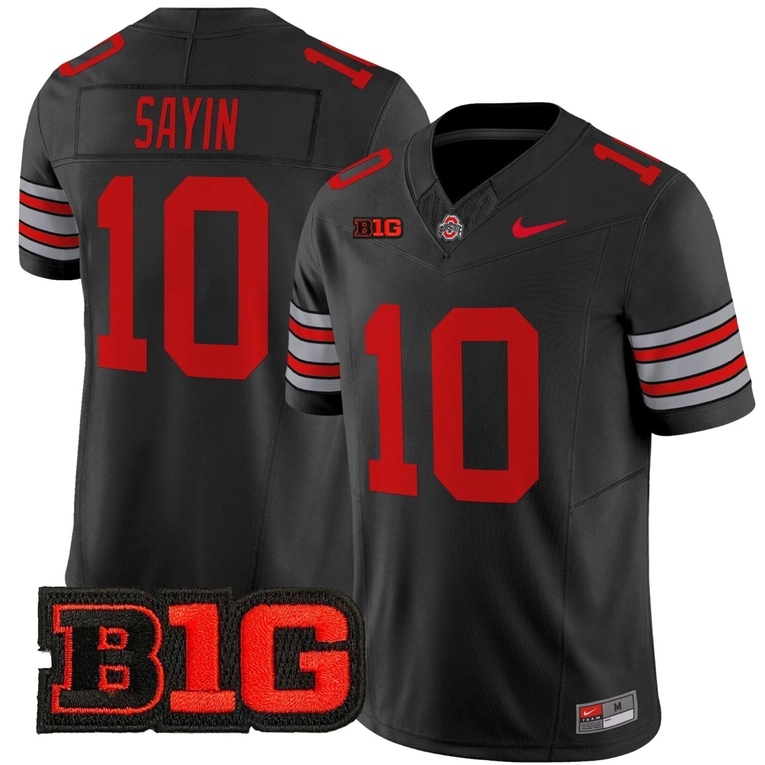 Julian Sayin Ohio State Buckeyes Jersey – Black sports jersey product view 1