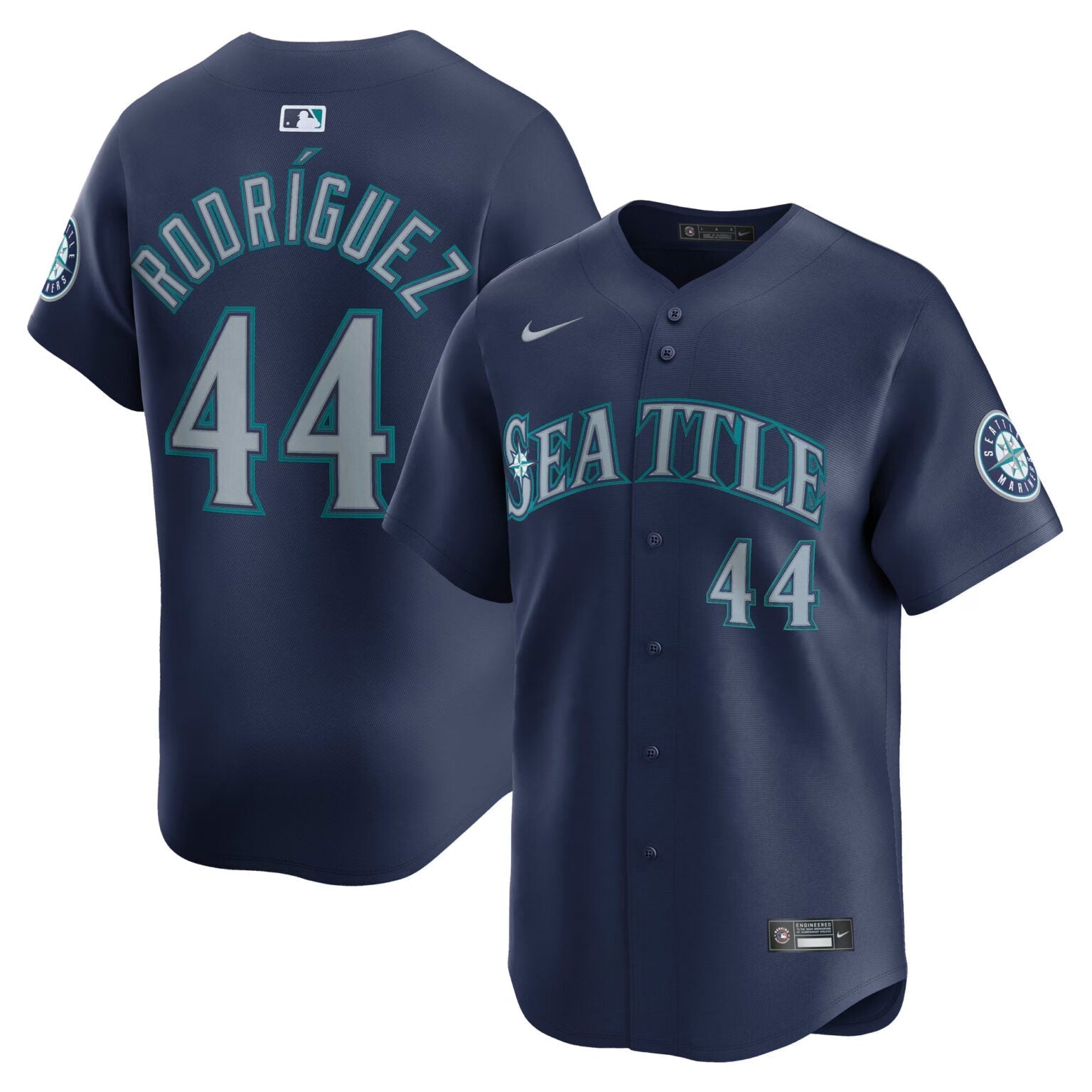 Julio Rodriguez Seattle Mariners Road Limited Jersey – Navy baseball jersey product view 1