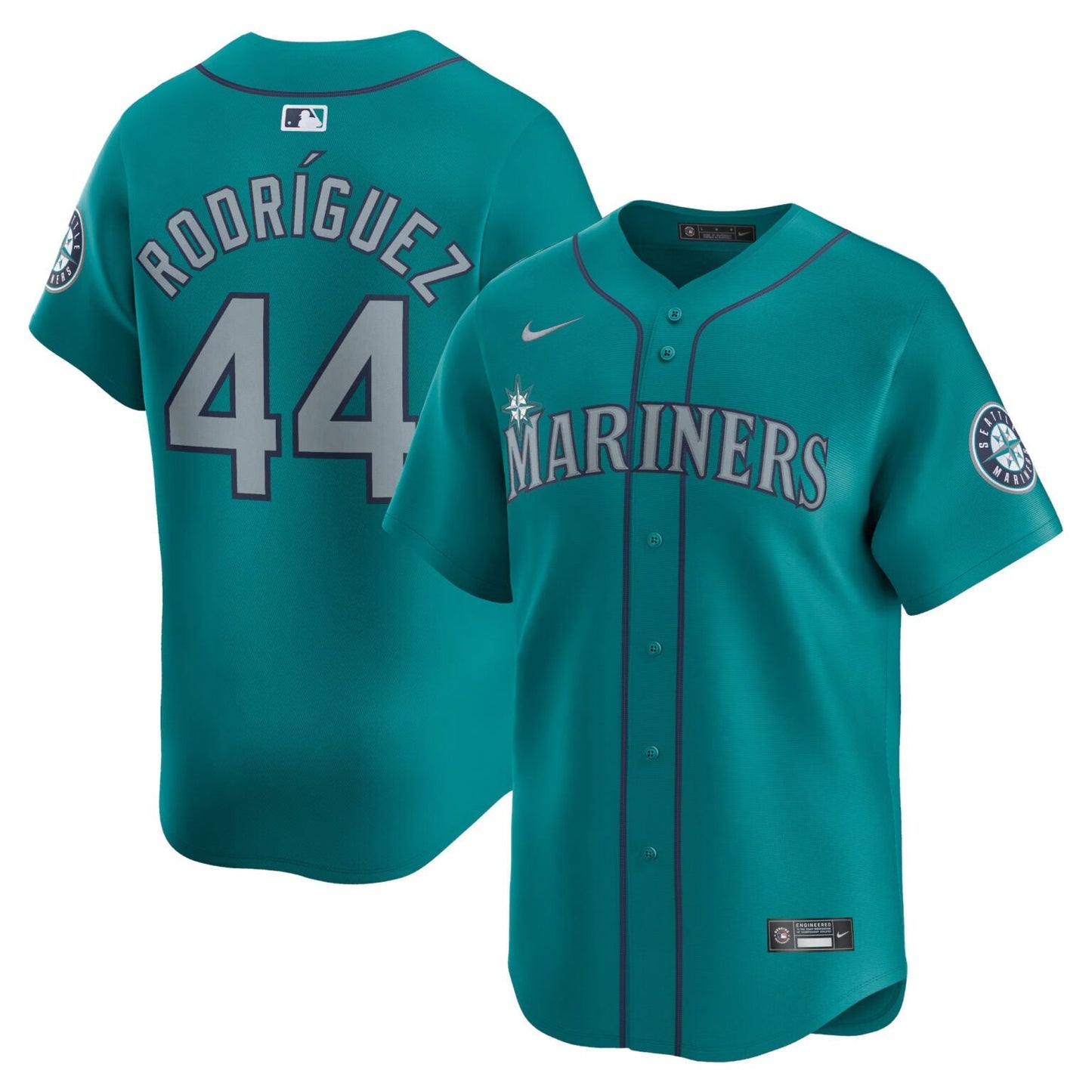 Julio Rodriguez Seattle Mariners Alternate Limited Jersey – Teal baseball jersey product view 1