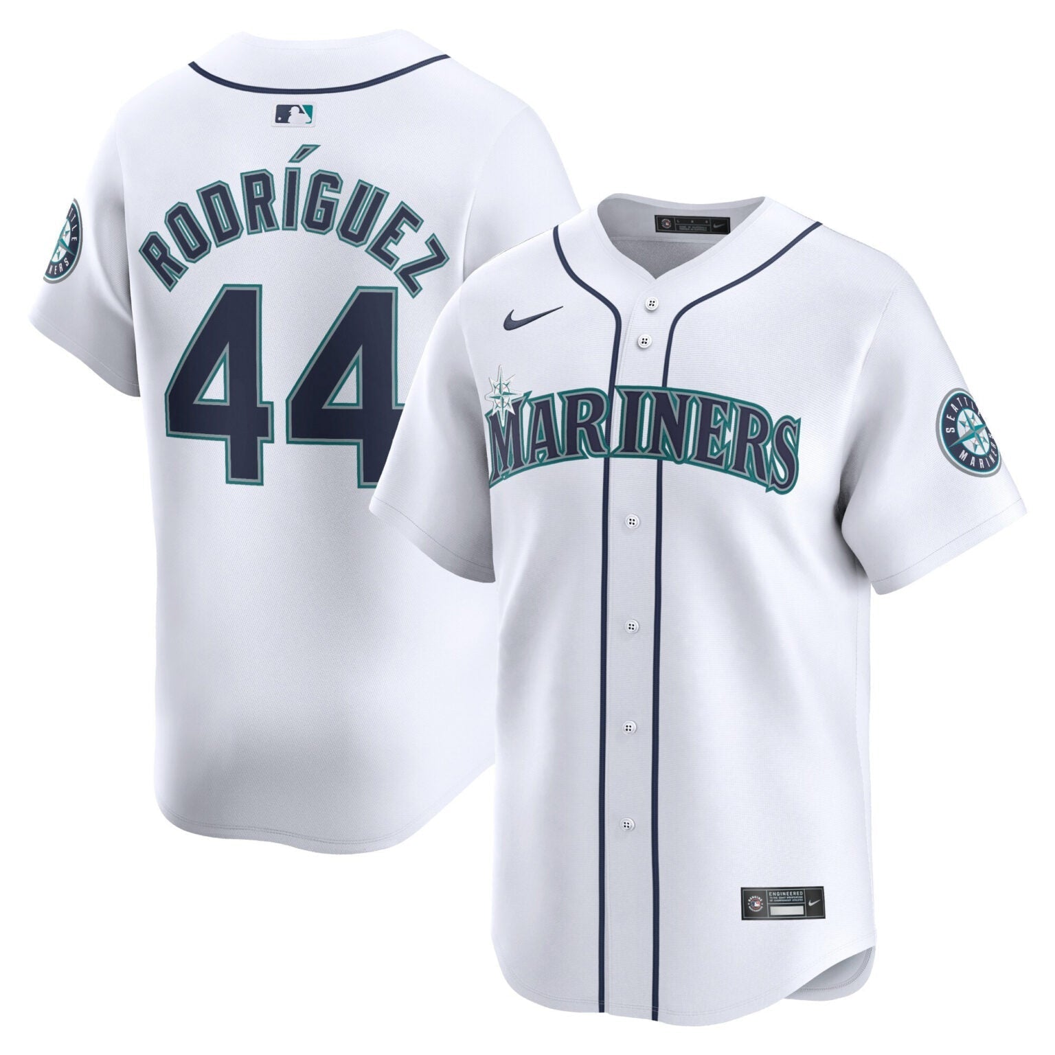 Julio Rodriguez Seattle Mariners Home Limited Jersey – White baseball jersey product view 1
