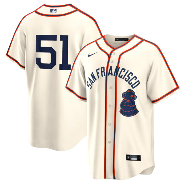 Jung Hoo Lee San Francisco Giants 2024 Rickwood Classic Jersey - Cream baseball jersey product view 1