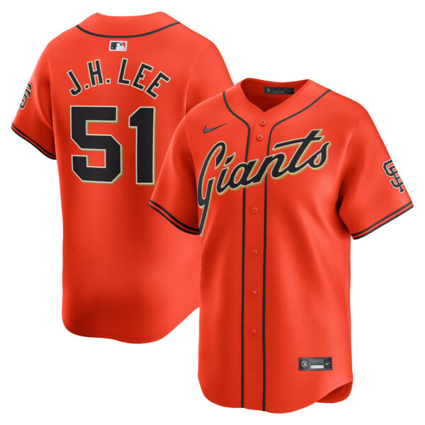 Jung Hoo Lee San Francisco Giants Alternate Limited Jersey - Orange baseball jersey product view 1