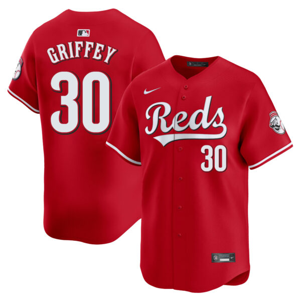 Ken Griffey Jr Cincinnati Reds Alternate Limited Jersey - Red baseball jersey product view 1