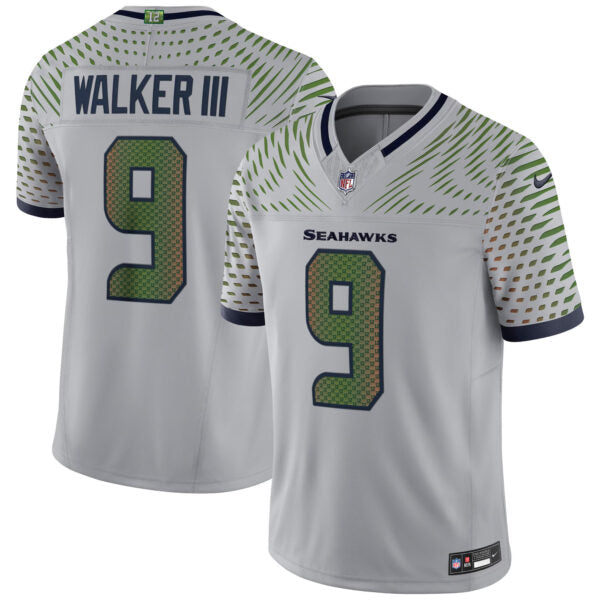 Kenneth Walker III Seattle Seahawks 2025 Rivalries Collection Jersey - Wolf Grey football jersey product view 1
