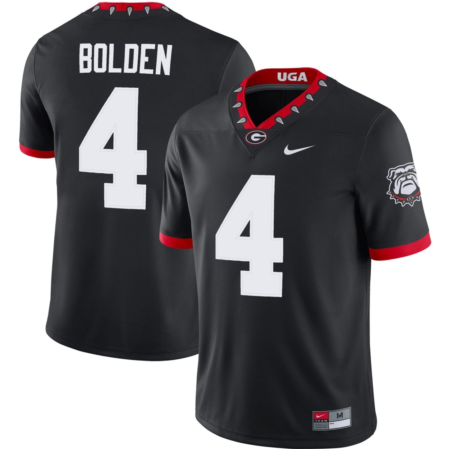 KJ Bolden Georgia Bulldogs 100th Anniversity Jersey - Black sports jersey product view 1