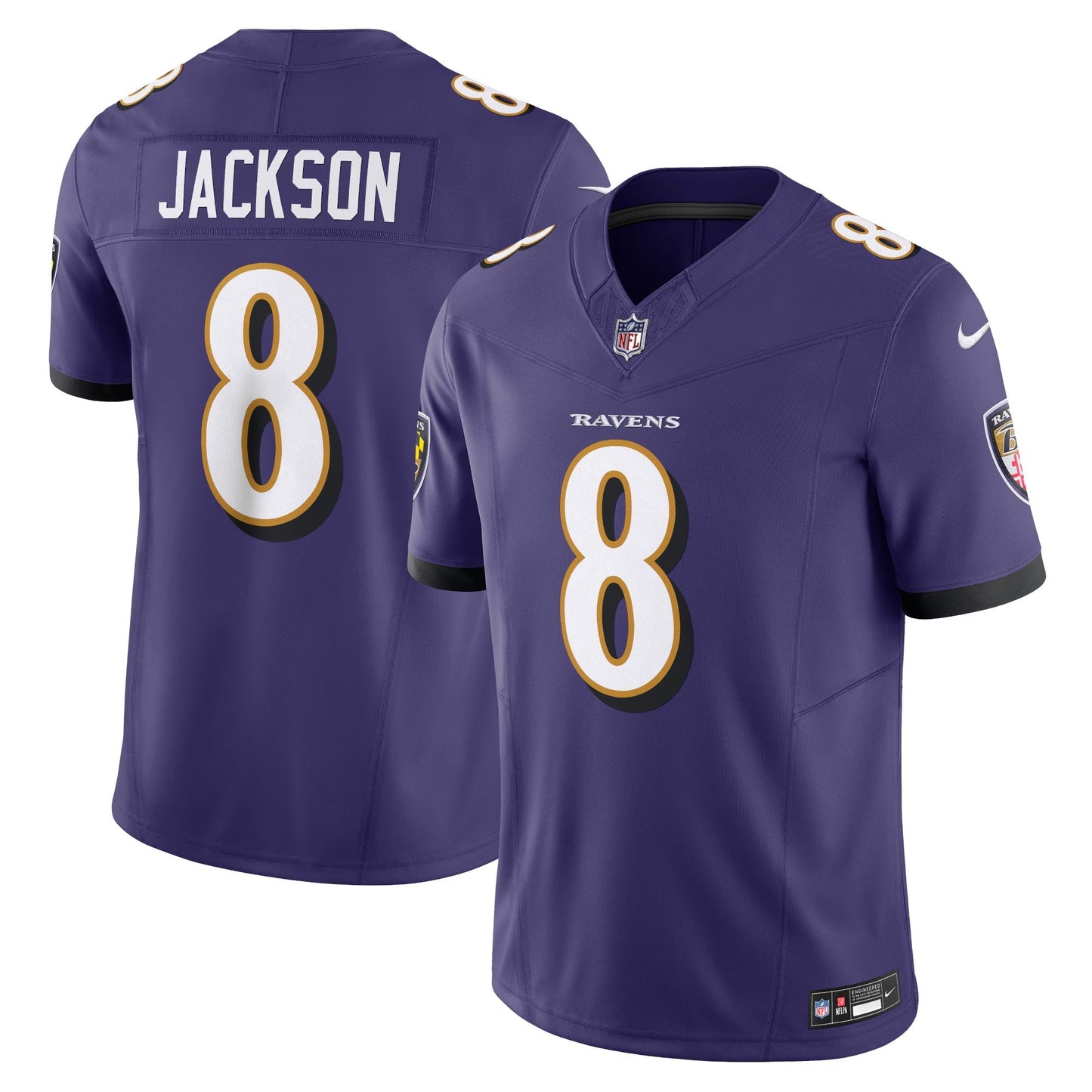 Lamar Jackson Baltimore Ravens Jersey - Purple football jersey product view 1