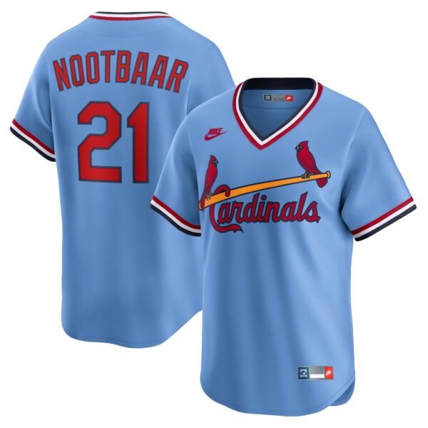 Lars Nootbaar St. Louis Cardinals Cooperstown Collection Jersey - Light Blue baseball jersey product view 1