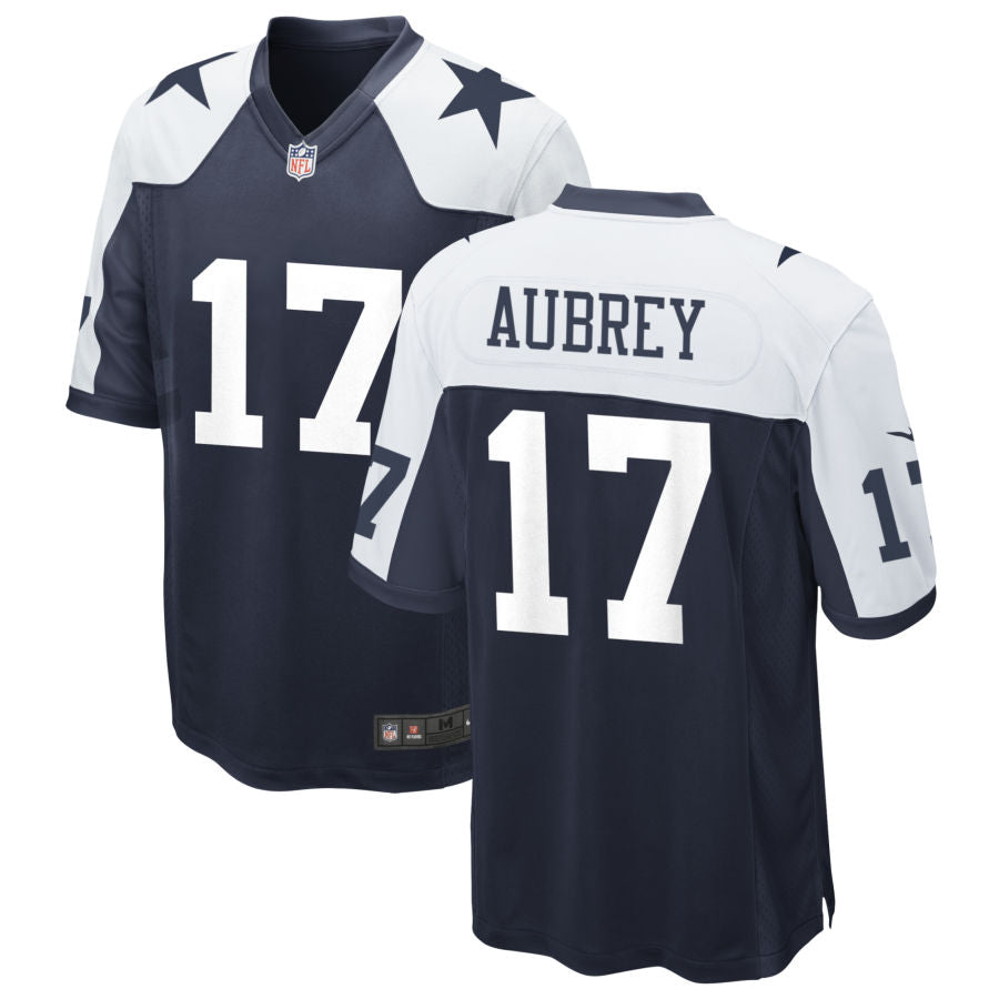 Brandon Aubrey Dallas Cowboys Alternate Jersey - Navy football jersey product view 1