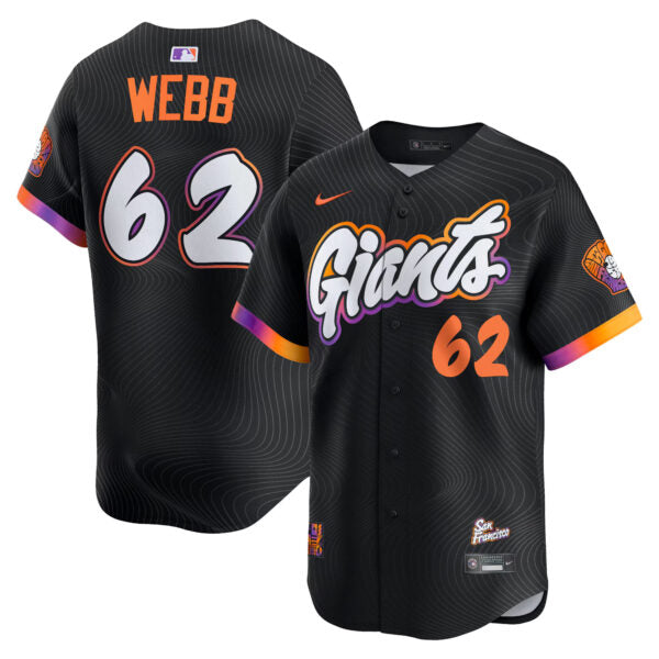 Logan Webb San Francisco Giants City Connect Limited Jersey - Anthracite baseball jersey product view 1