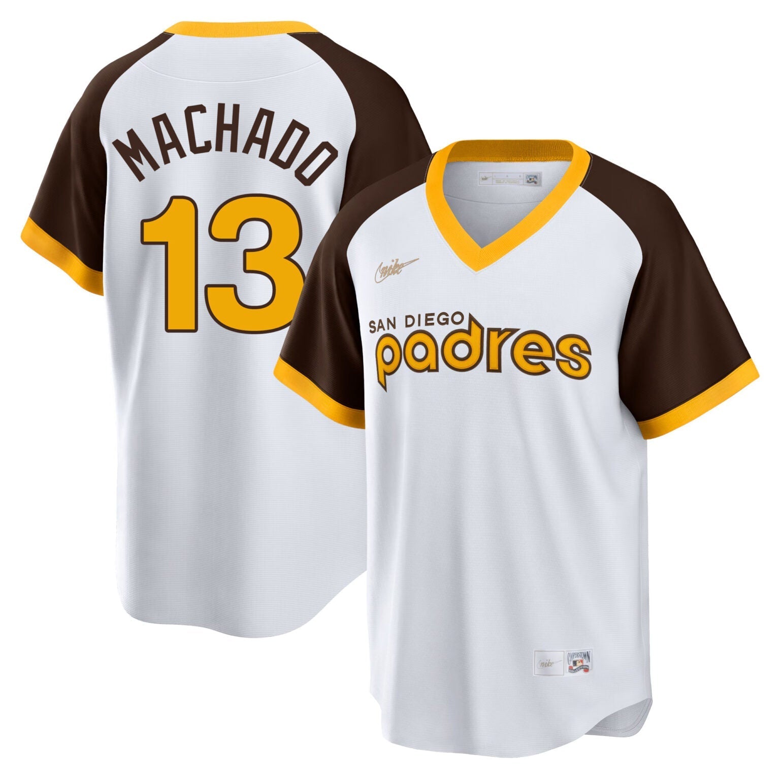 Manny Machado San Diego Padres Cooperstown Limited Jersey – White baseball jersey product view 1