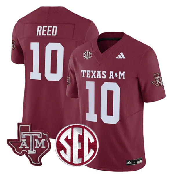 Marcel Reed Texas A&M Aggies Football Home Jersey – Maroon football jersey product view 1